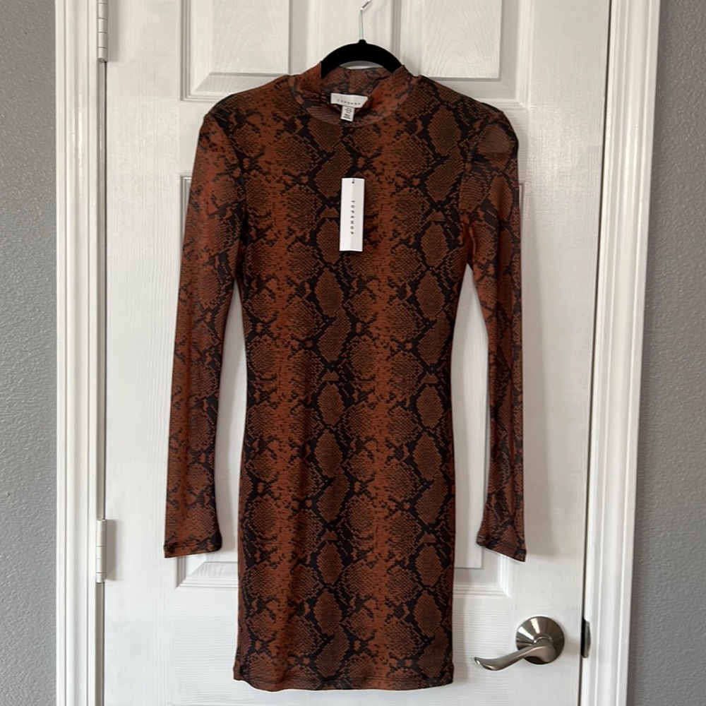 Topshop Size 6 Snake Print Dress